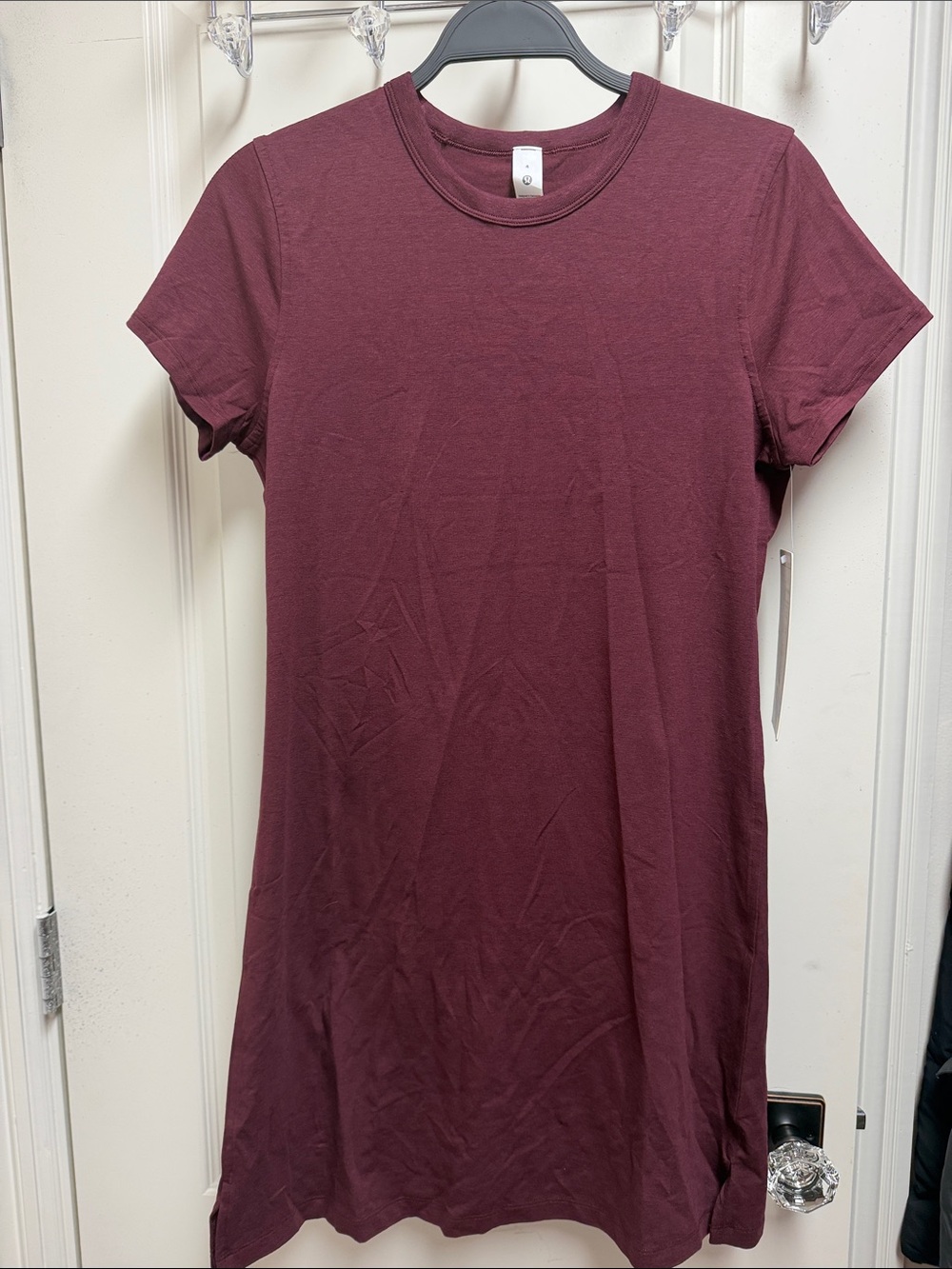Lululemon NWT Women’s Classic Cotton Blend T Shirt Dress - Wine SZ 4